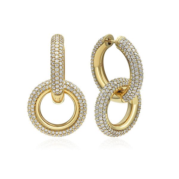 Серьги из желтого золота с бриллиантами