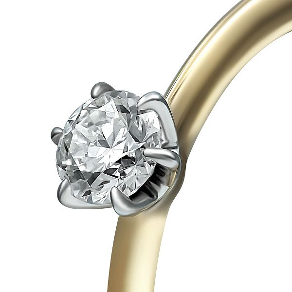 Кольцо из красного золота с бриллиантом