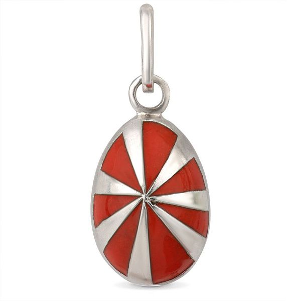 Подвеска яйцо из серебра 