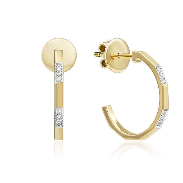 Пусеты из красного золота с бриллиантами