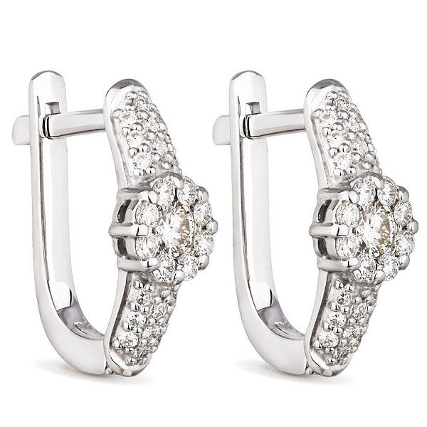 Серьги из белого золота с бриллиантами