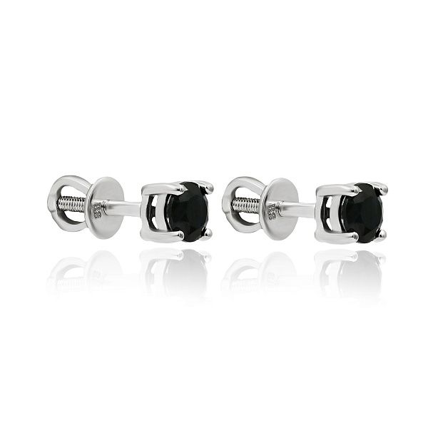 Пусеты из белого золота с сапфирами