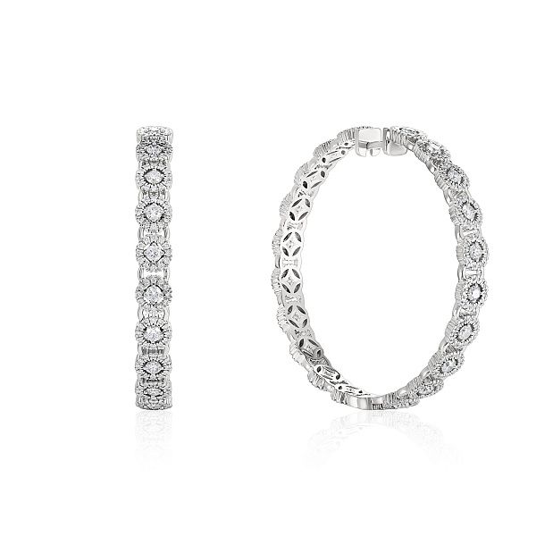 Серьги из белого золота с бриллиантами