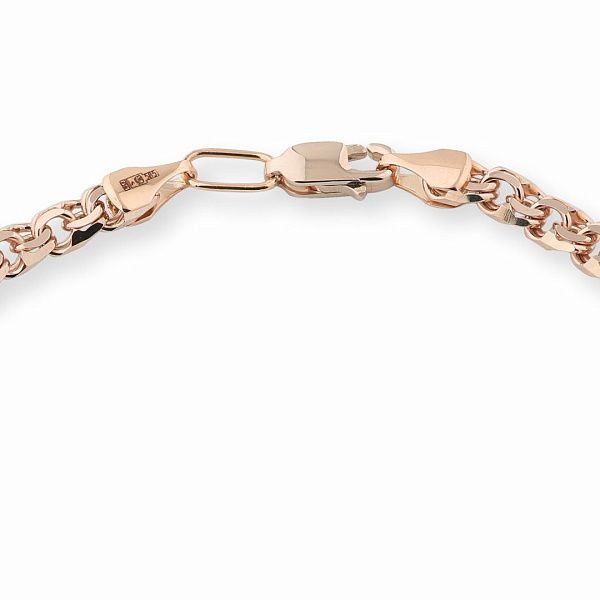 Браслет, плетение «Бисмарк» из красного золота 