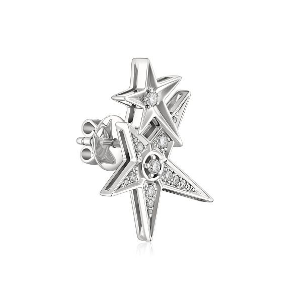 Пусета из белого золота с бриллиантами