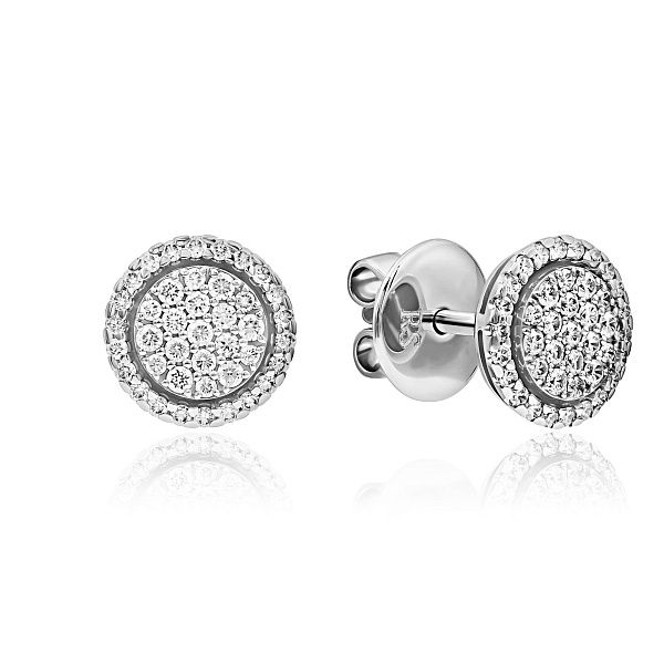 Пусеты из белого золота с бриллиантами