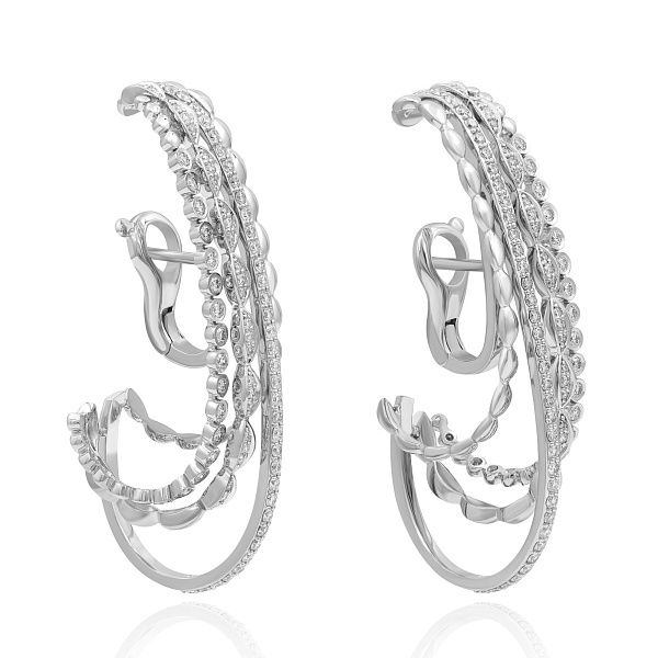 Серьги из белого золота с бриллиантами