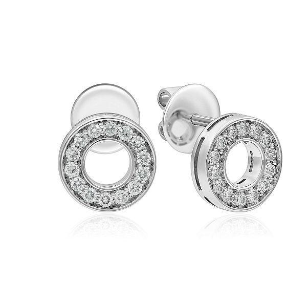 Пусеты из белого золота с бриллиантами