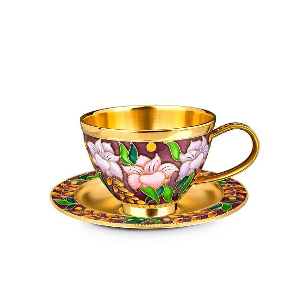 Чашка «Лилии» из серебра 