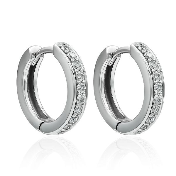 Серьги из белого золота с бриллиантами