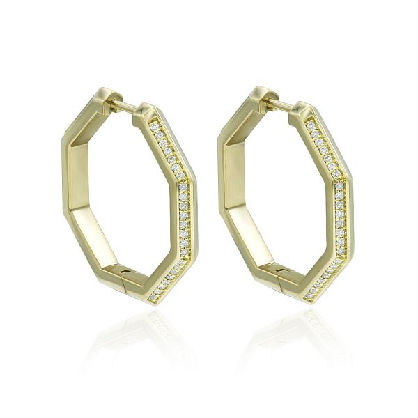 Серьги из желтого золота с бриллиантами