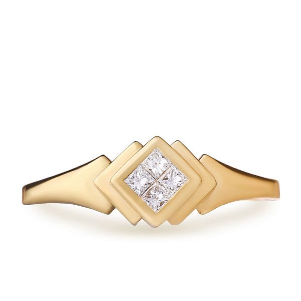 Кольцо из желтого золота с бриллиантами