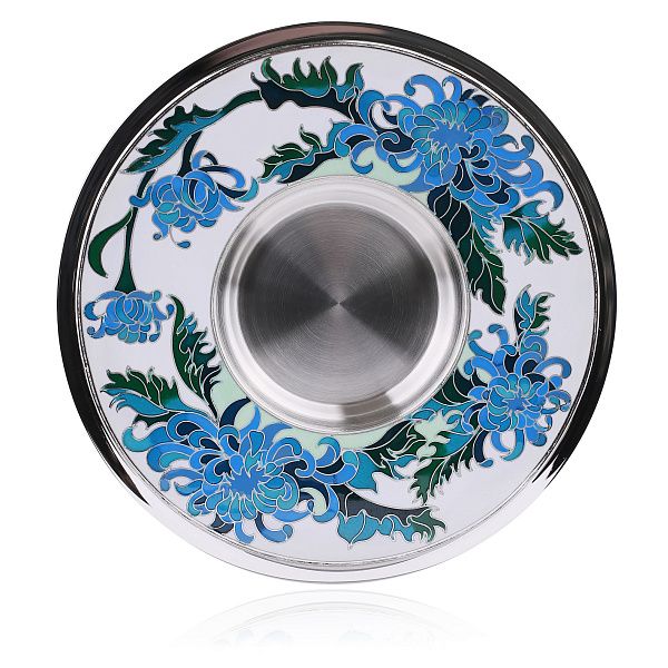 Блюдце «Хризантемы» из серебра