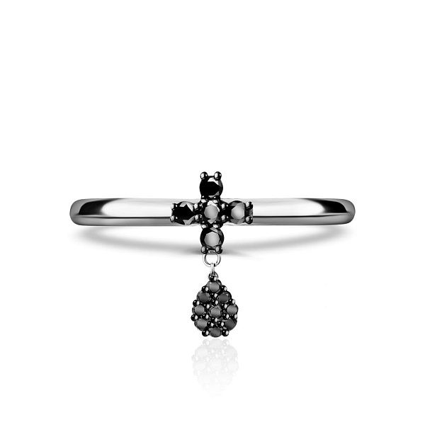 Кольцо из белого золота с бриллиантами