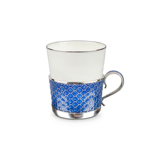 Набор кофейный из серебра с фианитом