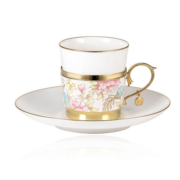 Набор кофейный «Райские птицы» из серебра 