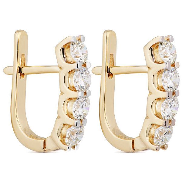 Серьги из желтого золота с бриллиантами