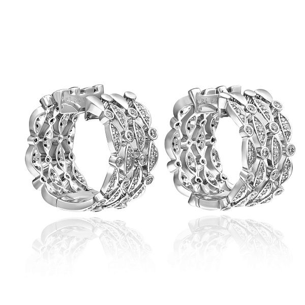 Серьги из белого золота с бриллиантами