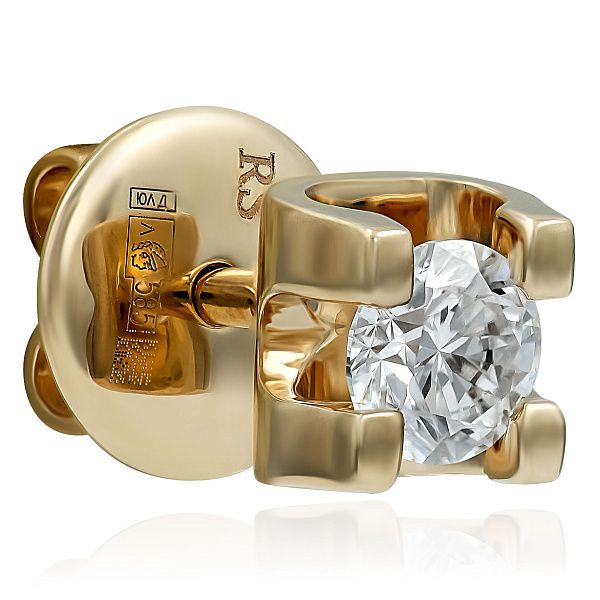 Пусеты из красного золота с бриллиантами