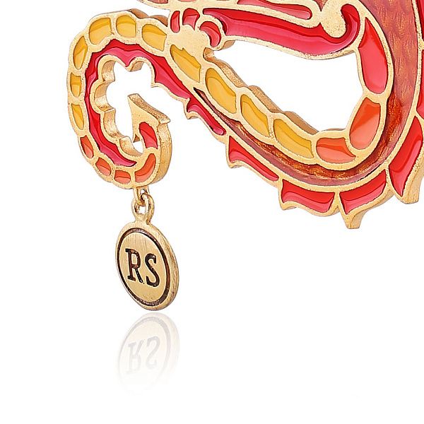 Елочная игрушка «Дракон» из серебра