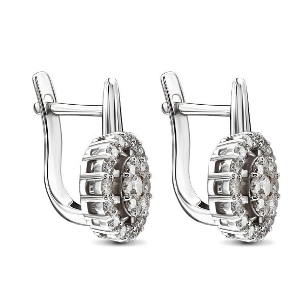 Серьги из белого золота с бриллиантами