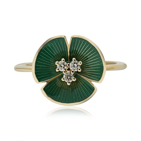 Кольцо из желтого золота с бриллиантами