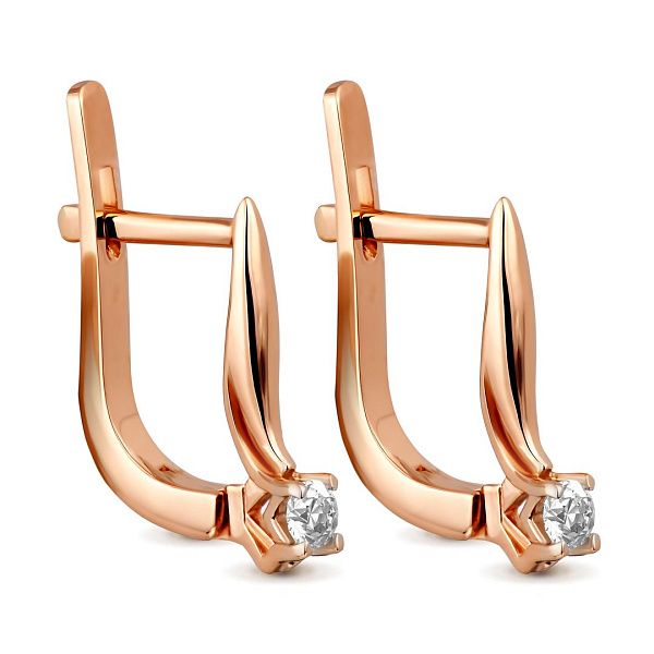 Серьги из красного золота с бриллиантами