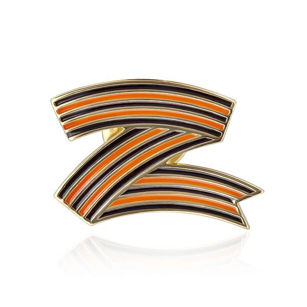 Значок «Георгиевская лента» из серебра