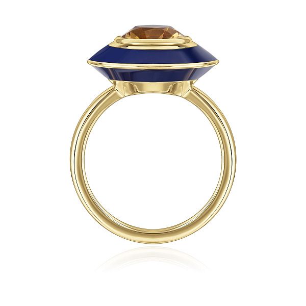 Кольцо из желтого золота с цитрином