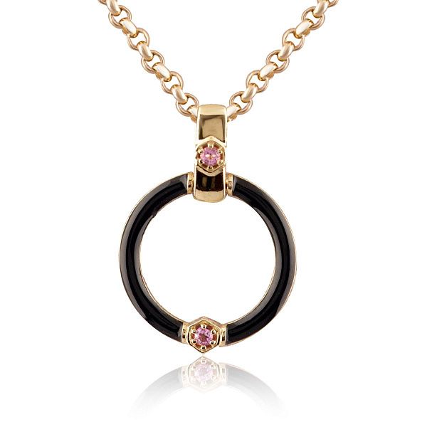 Колье из желтого золота с аметистами