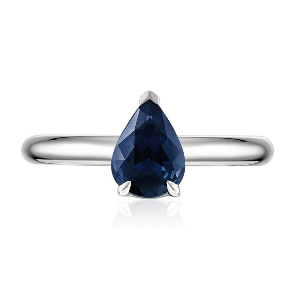 Кольцо из белого золота с сапфиром