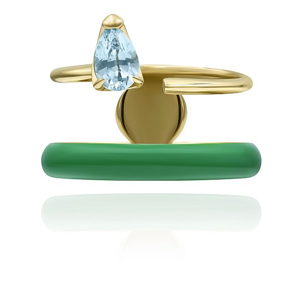 Кольцо из желтого золота с топазом