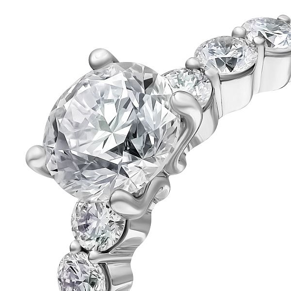 Кольцо из белого золота с бриллиантом 1.51 ct