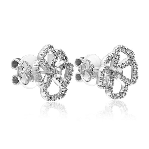 Пусеты из белого золота с бриллиантами