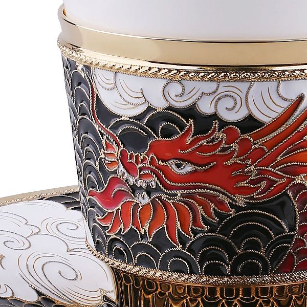 Подстаканник чайный «Дракон» из серебра