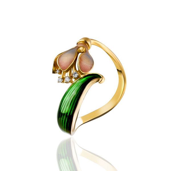 Кольцо из желтого золота c бриллиантами