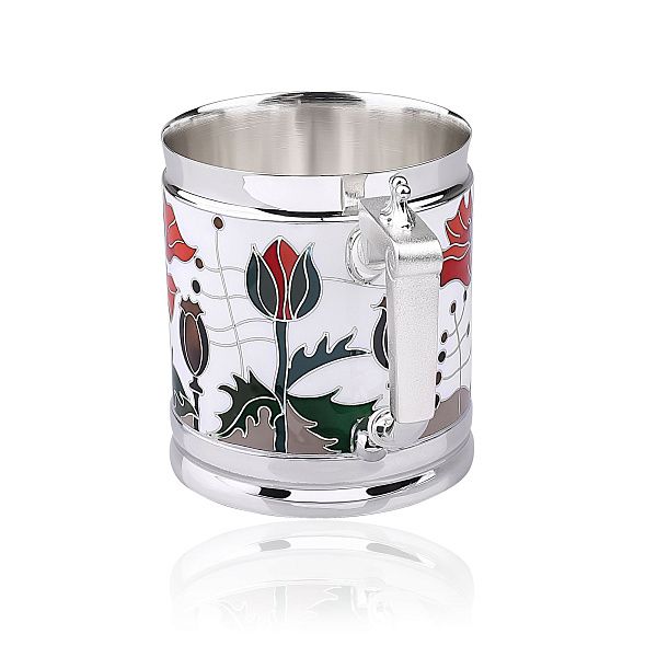 Чашка «Маки» из серебра 