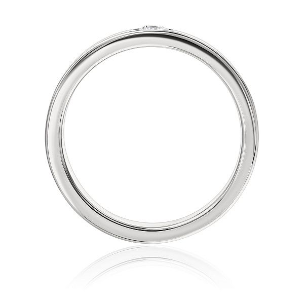 Обручальное кольцо из белого золота с бриллиантом