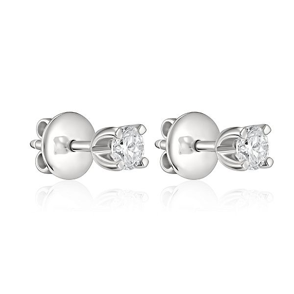 Пусеты из белого золота с бриллиантами 1.02 ct