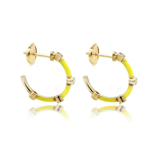 Пусеты из желтого золота с бриллиантами