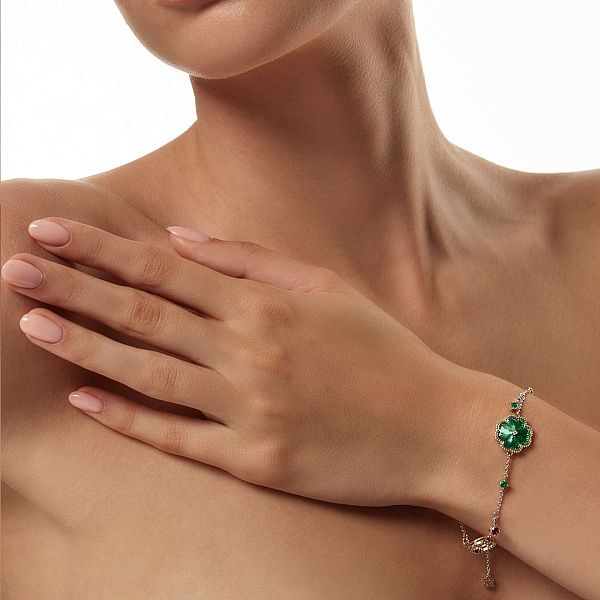 Браслет из белого золота с аметистом, турмалинами и бриллиантами