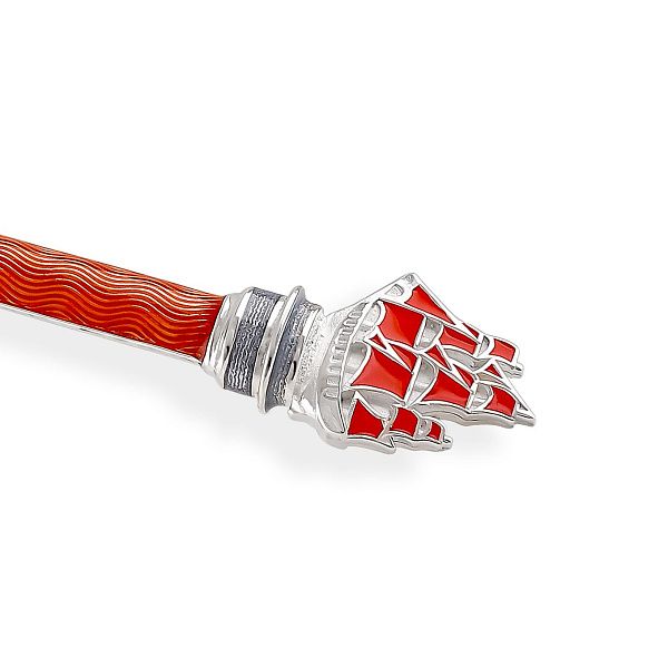 Ложка чайная «Алые паруса» из серебра