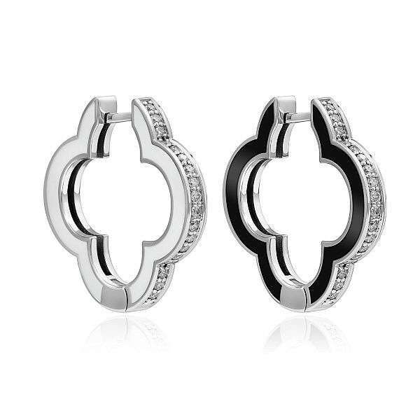 Серьги из белого золота с бриллиантами