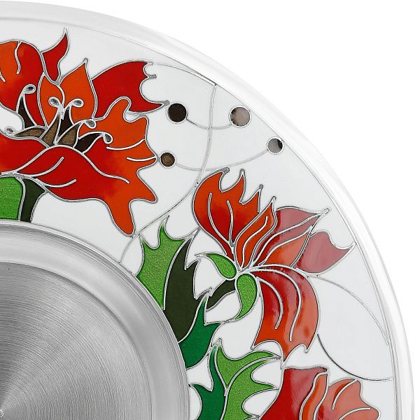 Блюдце «Маки» из серебра