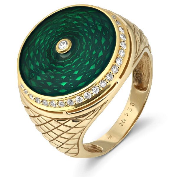 Кольцо из желтого золота с бриллиантами