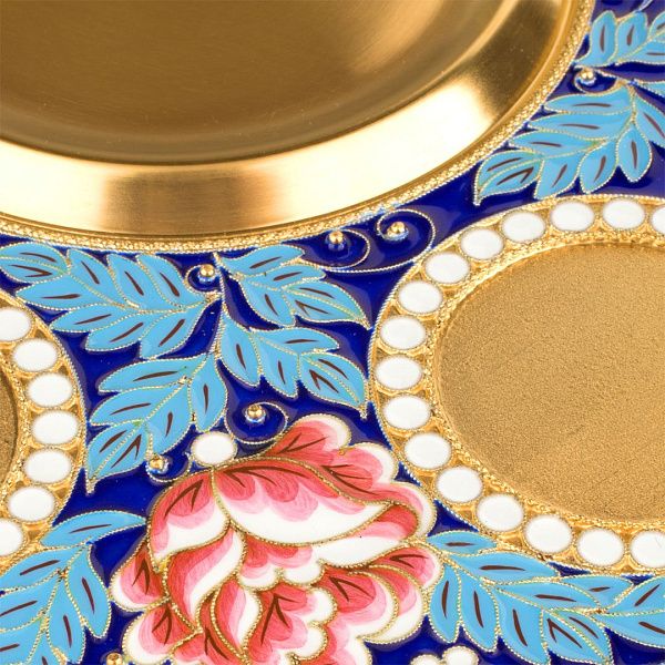 Поднос «Розочка» из серебра 