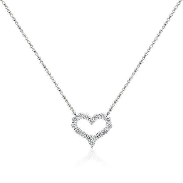 Колье «Сердце» из белого золота с бриллиантами