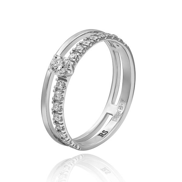 Кольцо из белого золота с бриллиантами