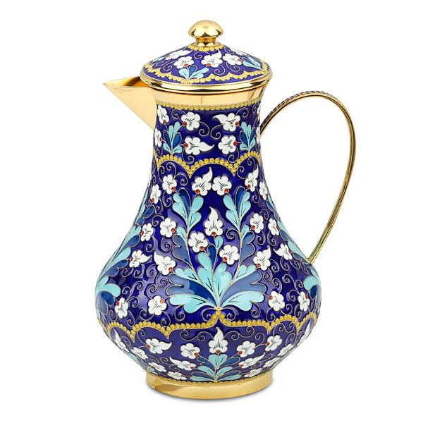 Кофейник «Луговые цветы» из серебра 