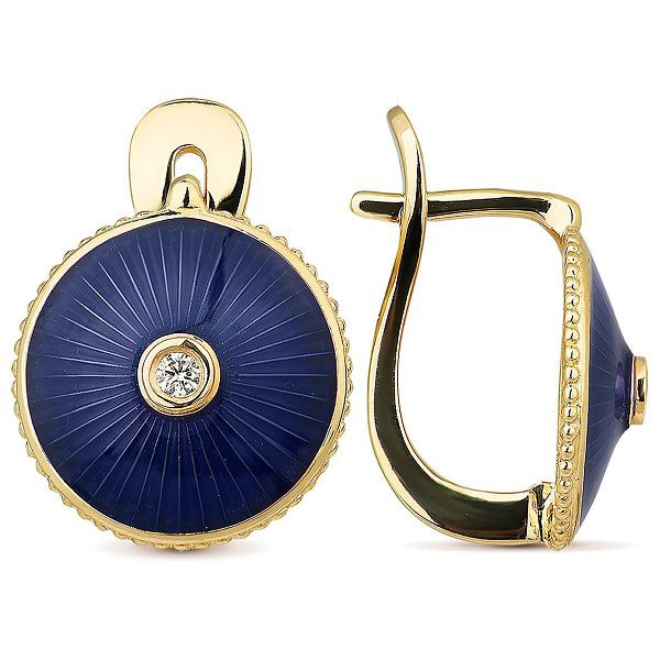 Серьги из желтого золота с бриллиантами